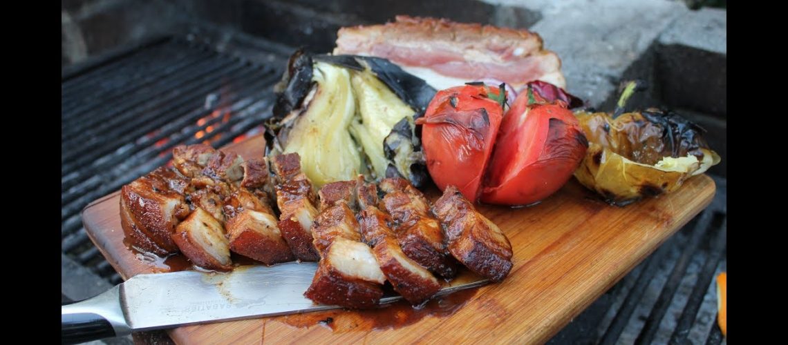 Delicious BBQ pork belly on the grill recipe